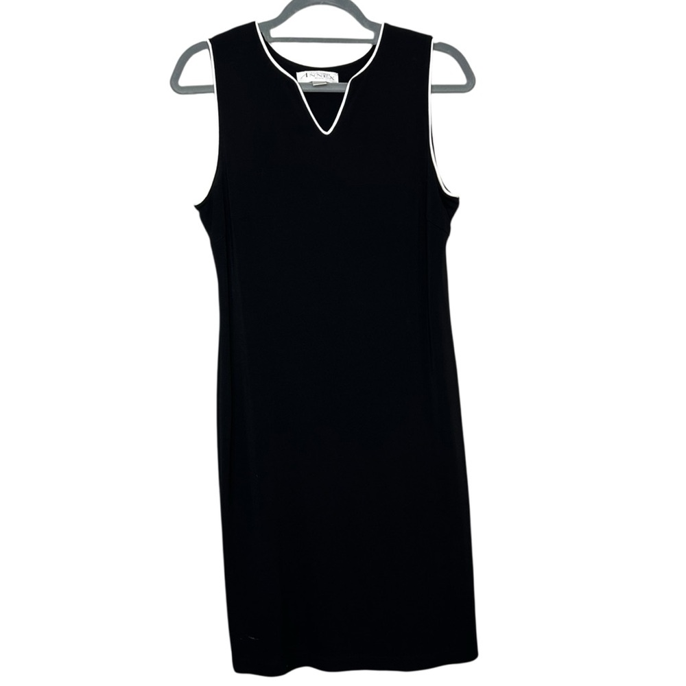 Casual Corner Annex Women’s Knee Length Dress Black White Size Large Petite